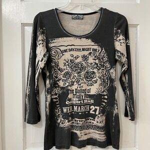 Vanilla Sugar Y2K Embellished Studded Sz M Long Sleeve Top Ballad of Molly Rose